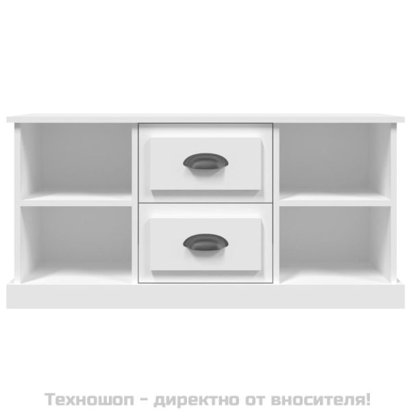 ТB шкаф, бял, 99,5x35,5x4 см, инженерно дърво