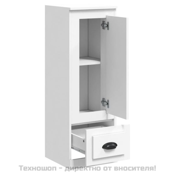 Висок шкаф, бял, 36x35,5x103,5 см, инженерно дърво