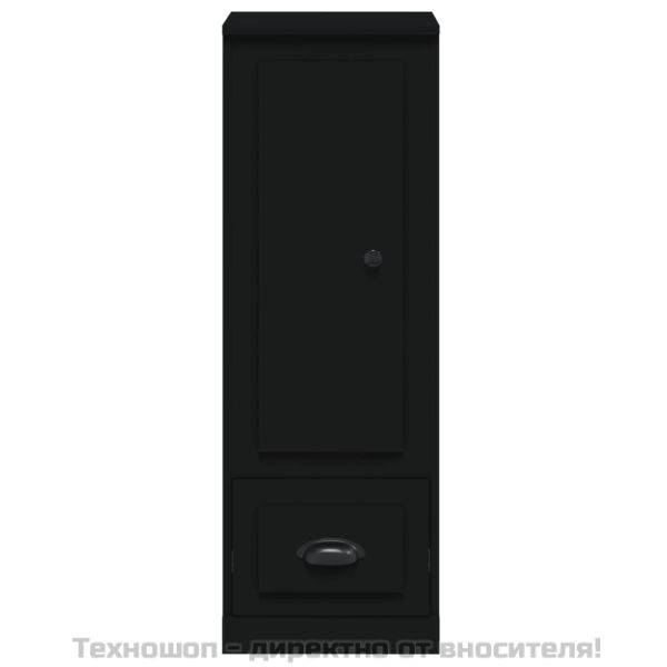 Висок шкаф, черен, 36x35,5x103,5 cm, инженерно дърво