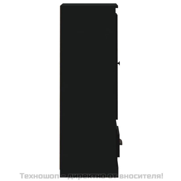 Висок шкаф, черен, 36x35,5x103,5 cm, инженерно дърво