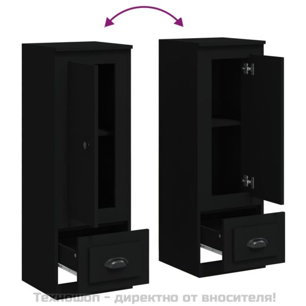 Висок шкаф, черен, 36x35,5x103,5 cm, инженерно дърво