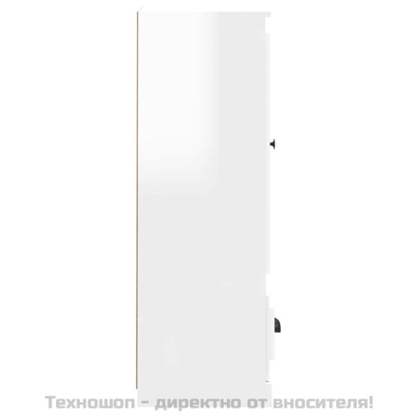 Висок шкаф, бял гланц, 36x35,5x103,5 cm, инженерно дърво