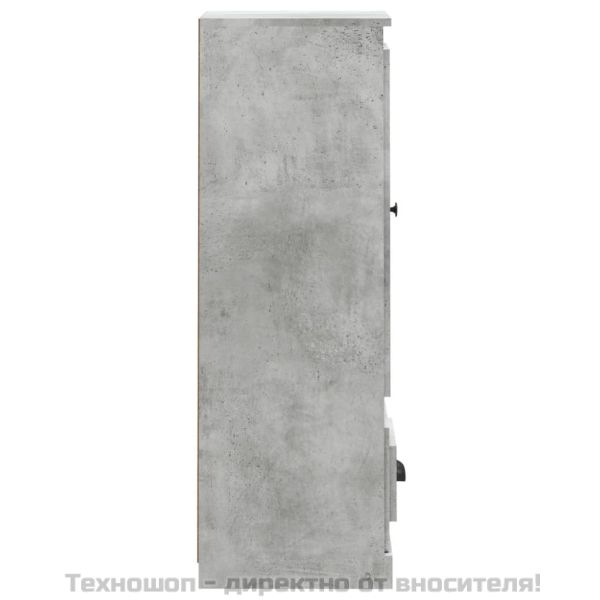 Висок шкаф, бетонно сив, 36x35,5x103,5 cm, инженерно дърво