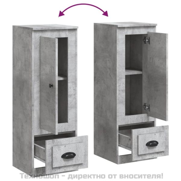 Висок шкаф, бетонно сив, 36x35,5x103,5 cm, инженерно дърво