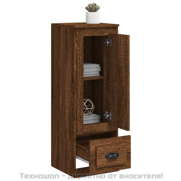 Висок шкаф, кафяв дъб, 36x35,5x103,5 см, инженерно дърво