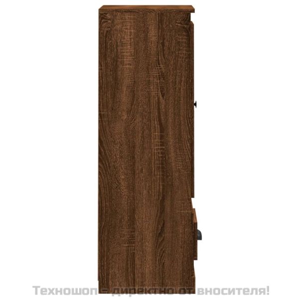 Висок шкаф, кафяв дъб, 36x35,5x103,5 см, инженерно дърво