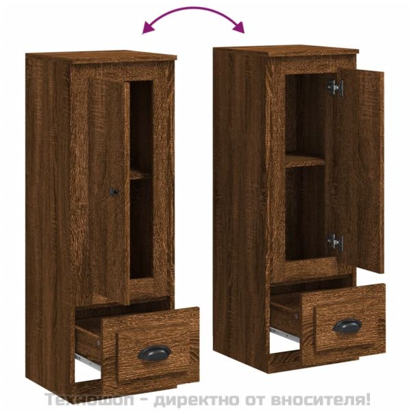 Висок шкаф, кафяв дъб, 36x35,5x103,5 см, инженерно дърво