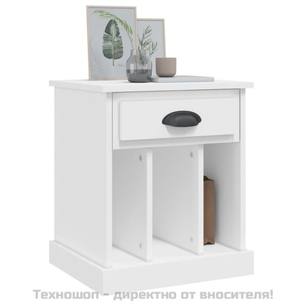 Нощни шкафчета, 2 бр, бели, 43x36x50 см