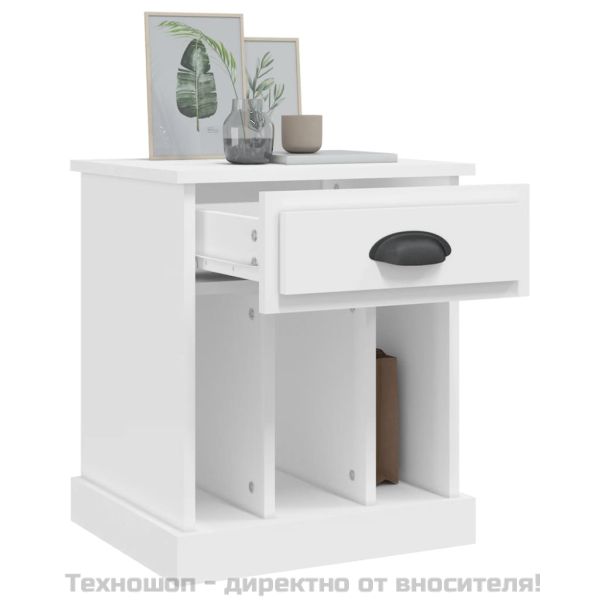 Нощни шкафчета, 2 бр, бели, 43x36x50 см