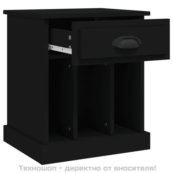 Нощно шкафче, черно, 43x36x50 см