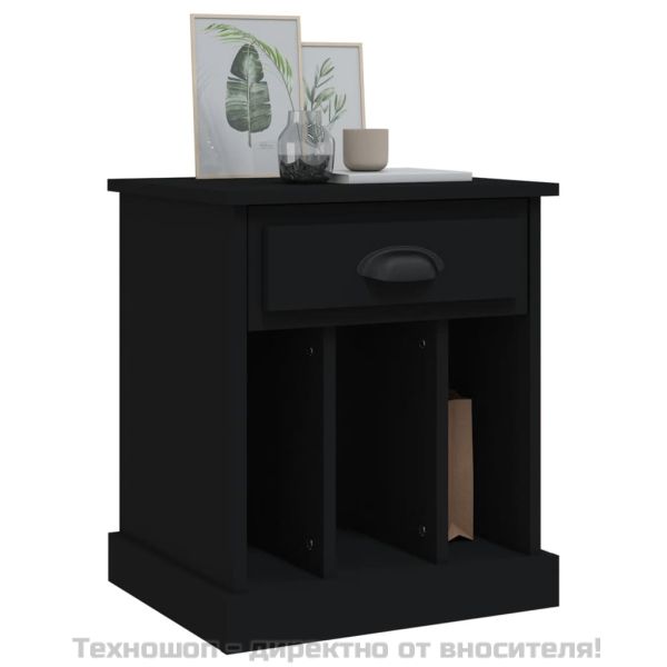 Нощни шкафчета, 2 бр, черен, 43x36x50 см