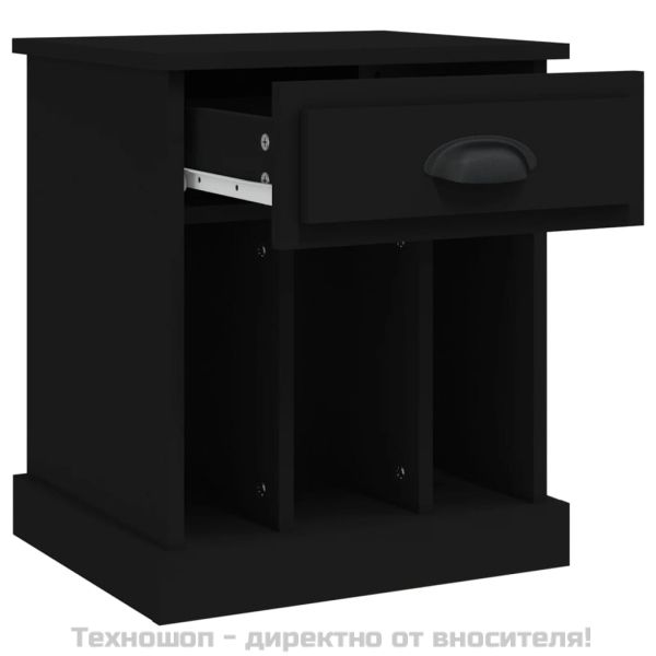 Нощни шкафчета, 2 бр, черен, 43x36x50 см