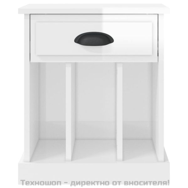 Нощни шкафчета, 2 бр, бял гланц, 43x36x50 см
