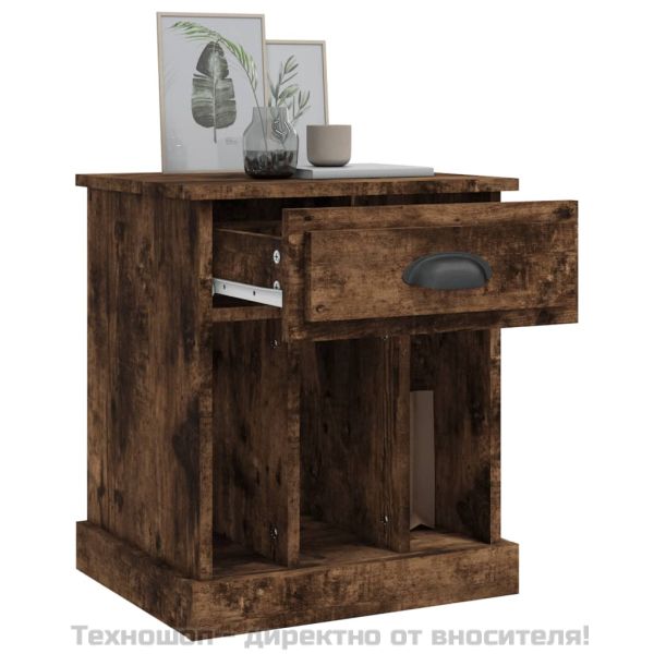 Нощни шкафчета 2 бр опушен дъб 43x36x50 см