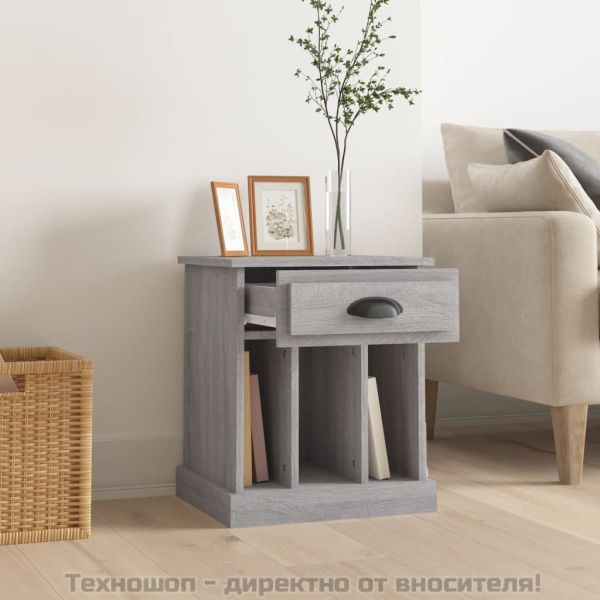 Нощно шкафче, сив сонома, 43x36x50 см