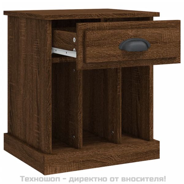 Нощно шкафче, кафяв дъб, 43x36x50 см