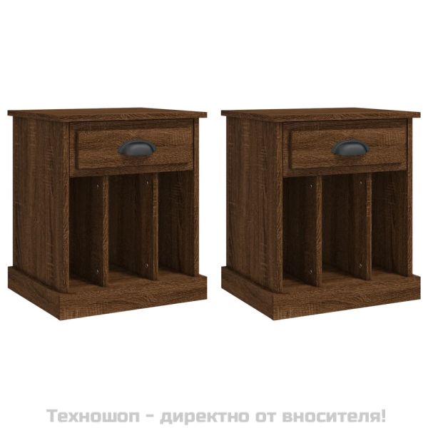 Нощни шкафчета, 2 бр, кафяв дъб, 43x36x50 см