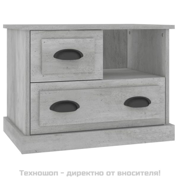 Нощно шкафче, бетонно сиво, 60x39x45 см