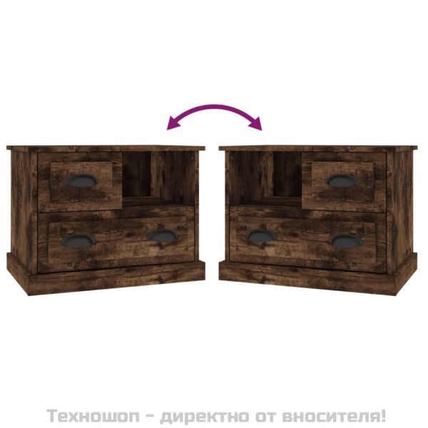 Нощно шкафче, опушен дъб, 60x39x45 см