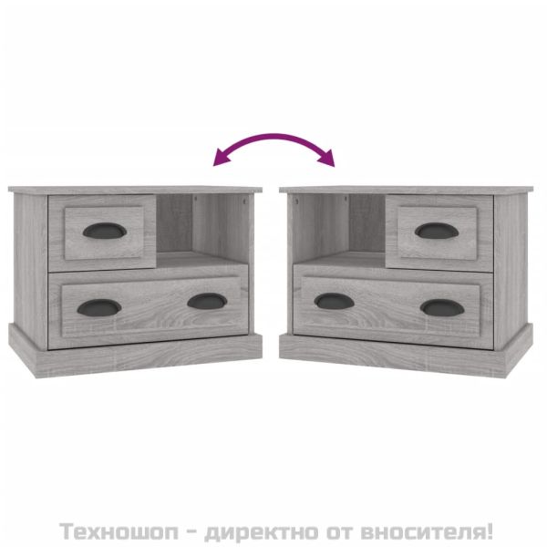 Нощно шкафче, сив сонома, 60x39x45 см