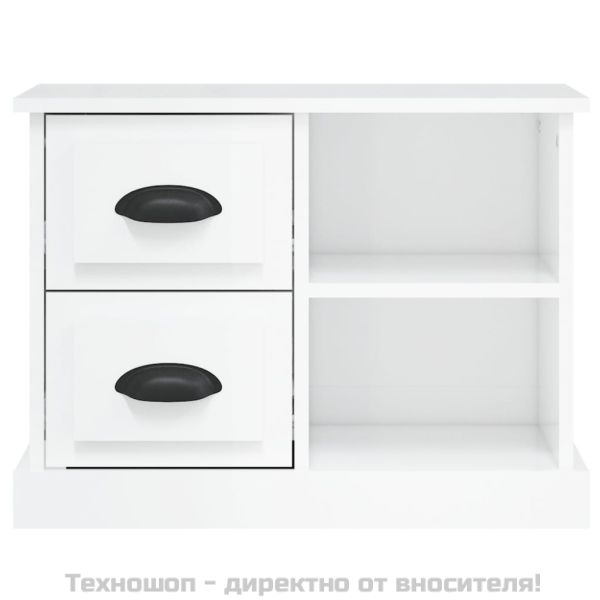 Нощно шкафче, бял гланц, 60x35,5x45 см