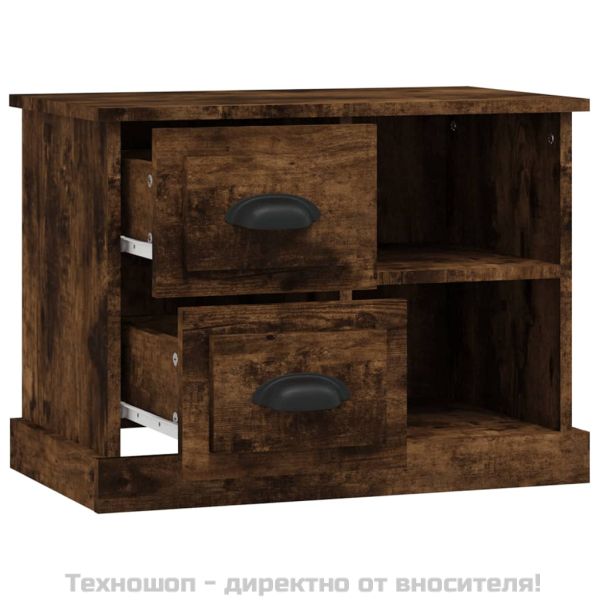 Нощно шкафче, опушен дъб, 60x35,5x45 см