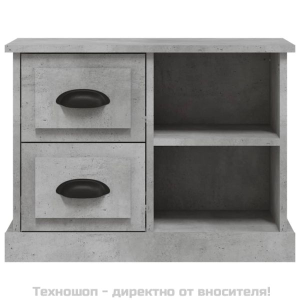 Нощно шкафче, бетонно сиво, 60x35,5x45 см