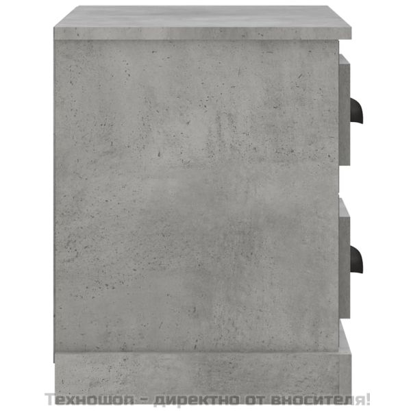 Нощно шкафче, бетонно сиво, 60x35,5x45 см