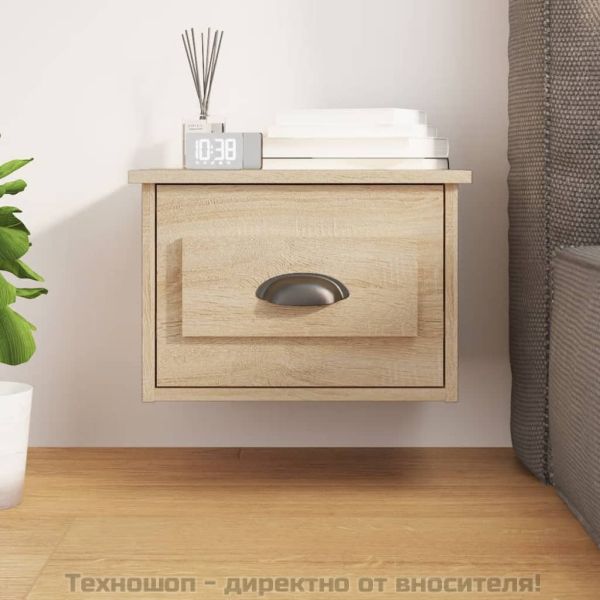 Нощно шкафче за стенен монтаж, сонома дъб, 41,5x36x28 см