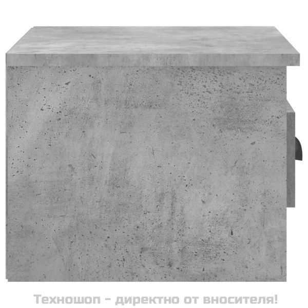 Нощно шкафче за стенен монтаж, бетонно сиво, 41,5x36x28см