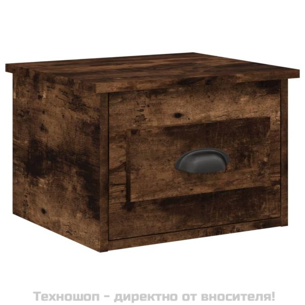 Нощни шкафчета за стенен монтаж, 2 бр, опушен дъб, 41,5x36x28см