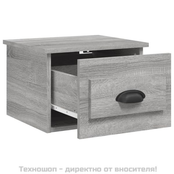 Нощни шкафчета за стенен монтаж, 2 бр, сив сонома, 41,5x36x28см