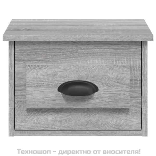 Нощни шкафчета за стенен монтаж, 2 бр, сив сонома, 41,5x36x28см