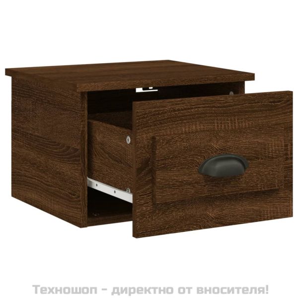 Нощни шкафчета за стенен монтаж, 2 бр, кафяв дъб, 41,5x36x28см