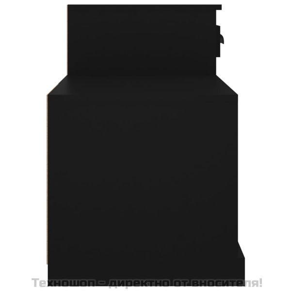 Шкаф за обувки, черен, 100x42x60 см, инженерно дърво