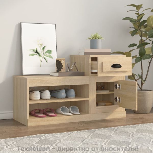 Шкаф за обувки, дъб сонома, 100x42x60 см, инженерно дърво
