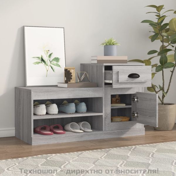 Шкаф за обувки, сив сонома, 100x42x60 см, инженерно дърво