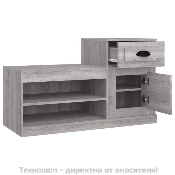 Шкаф за обувки, сив сонома, 100x42x60 см, инженерно дърво