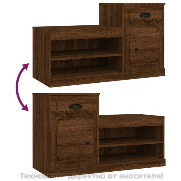 Шкаф за обувки, кафяв дъб, 100x42x60 см, инженерно дърво