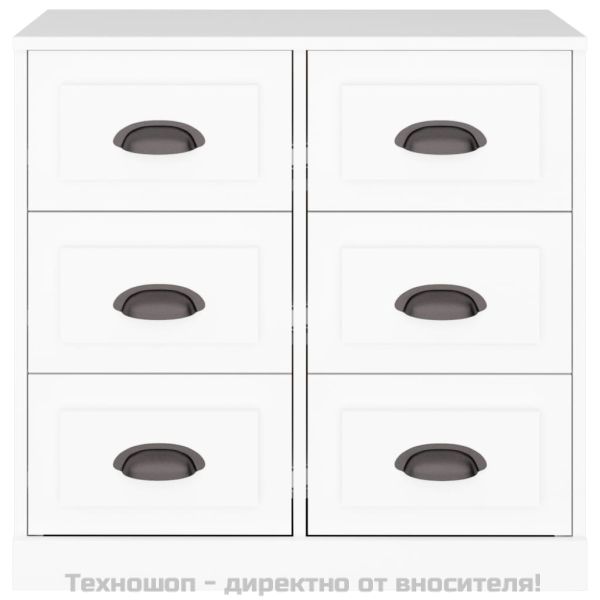 Сайдборд, бял, 70x35,5x67,5 см, инженерно дърво