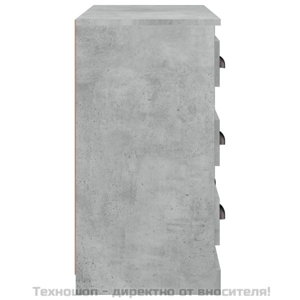 Сайдборд, бетонно сив, 70x35,5x67,5 см, инженерно дърво