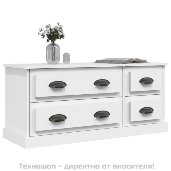 ТB шкаф, бял, 100x35,5x45 см, инженерно дърво