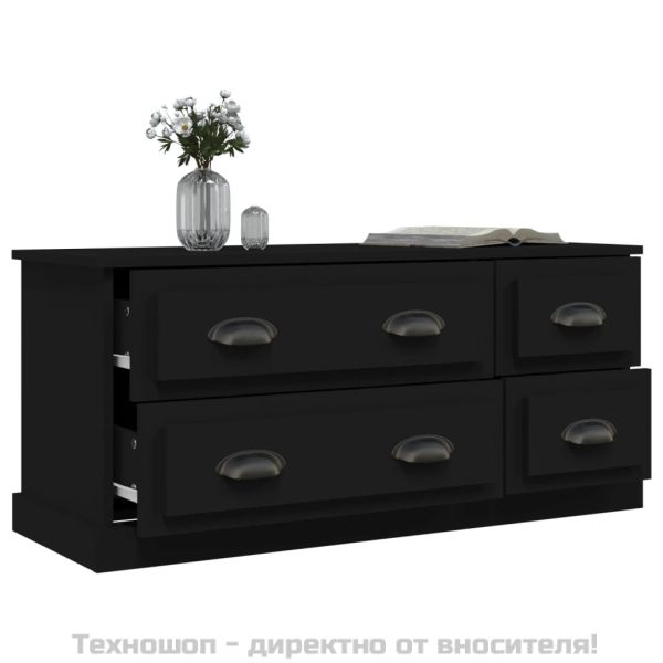 ТB шкаф, черен, 100x35,5x45 см, инженерно дърво