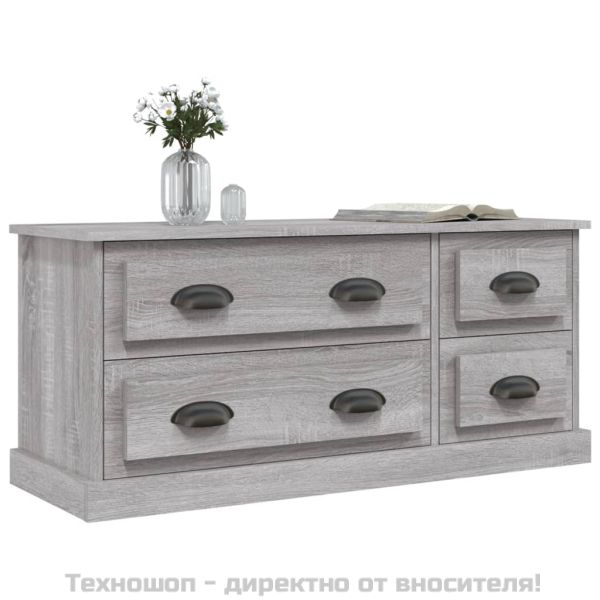 ТВ шкаф, сив сонома, 100x35,5x45 см, инженерно дърво