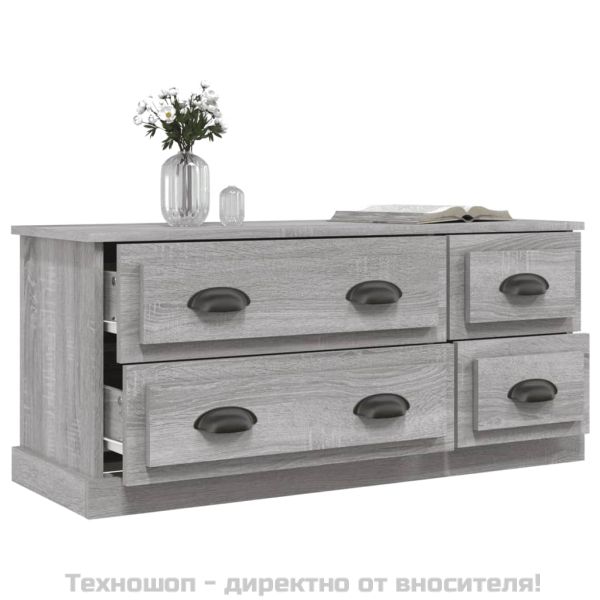ТВ шкаф, сив сонома, 100x35,5x45 см, инженерно дърво
