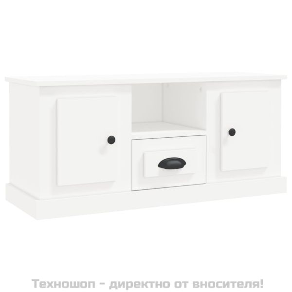 ТB шкаф, бял, 100x35,5x45 см, инженерно дърво