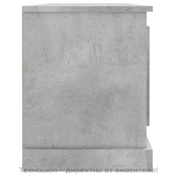 ТВ шкаф, бетонно сиво, 100x31,5x45 см, инженерно дърво