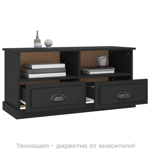 ТB шкаф, черен, 93x35,5x45 см, инженерно дърво