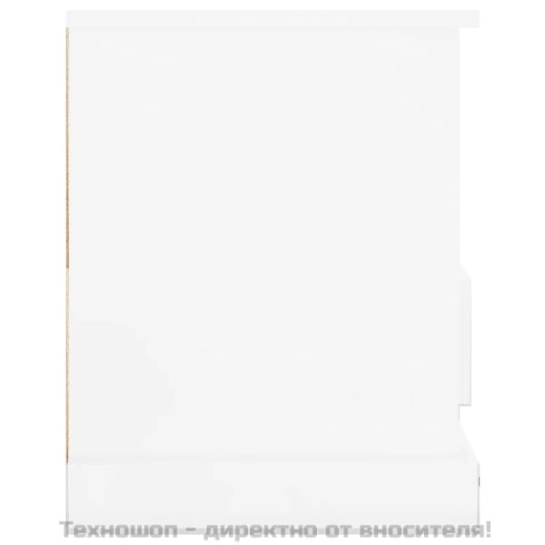 ТВ шкаф бял гланц 93x35,5x45 см инженерно дърво