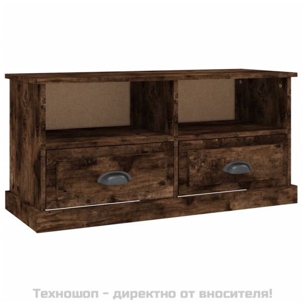 ТВ шкаф, опушен дъб, 93x35,5x45 см, инженерно дърво